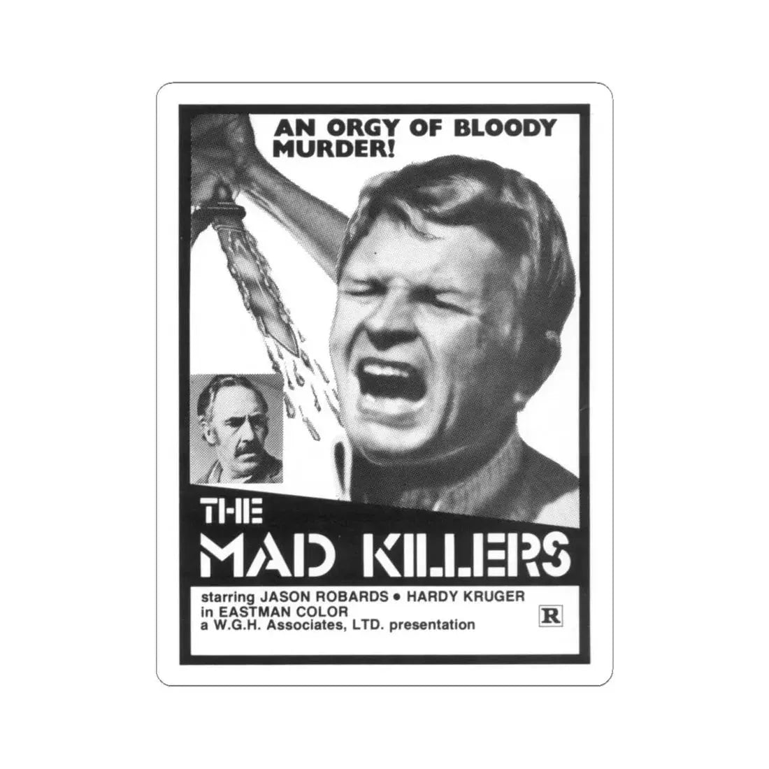 THE MAD KILLERS 1969 Movie Poster - STICKER Vinyl Kiss-Cut Decal 4 Inch White - The Sticker Space