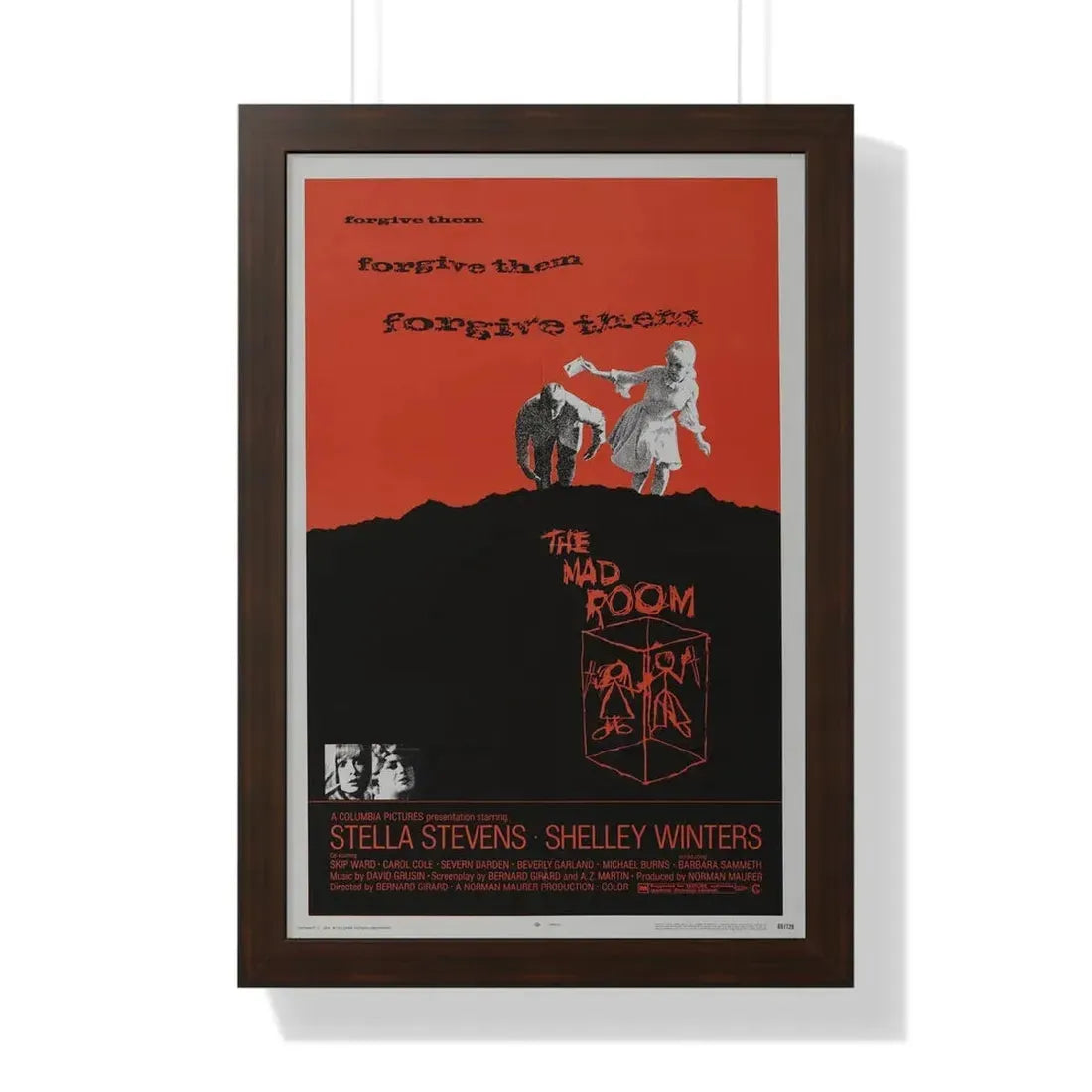 THE MAD ROOM 1969 - Framed Movie Poster 16″ x 24″ Walnut - The Sticker Space