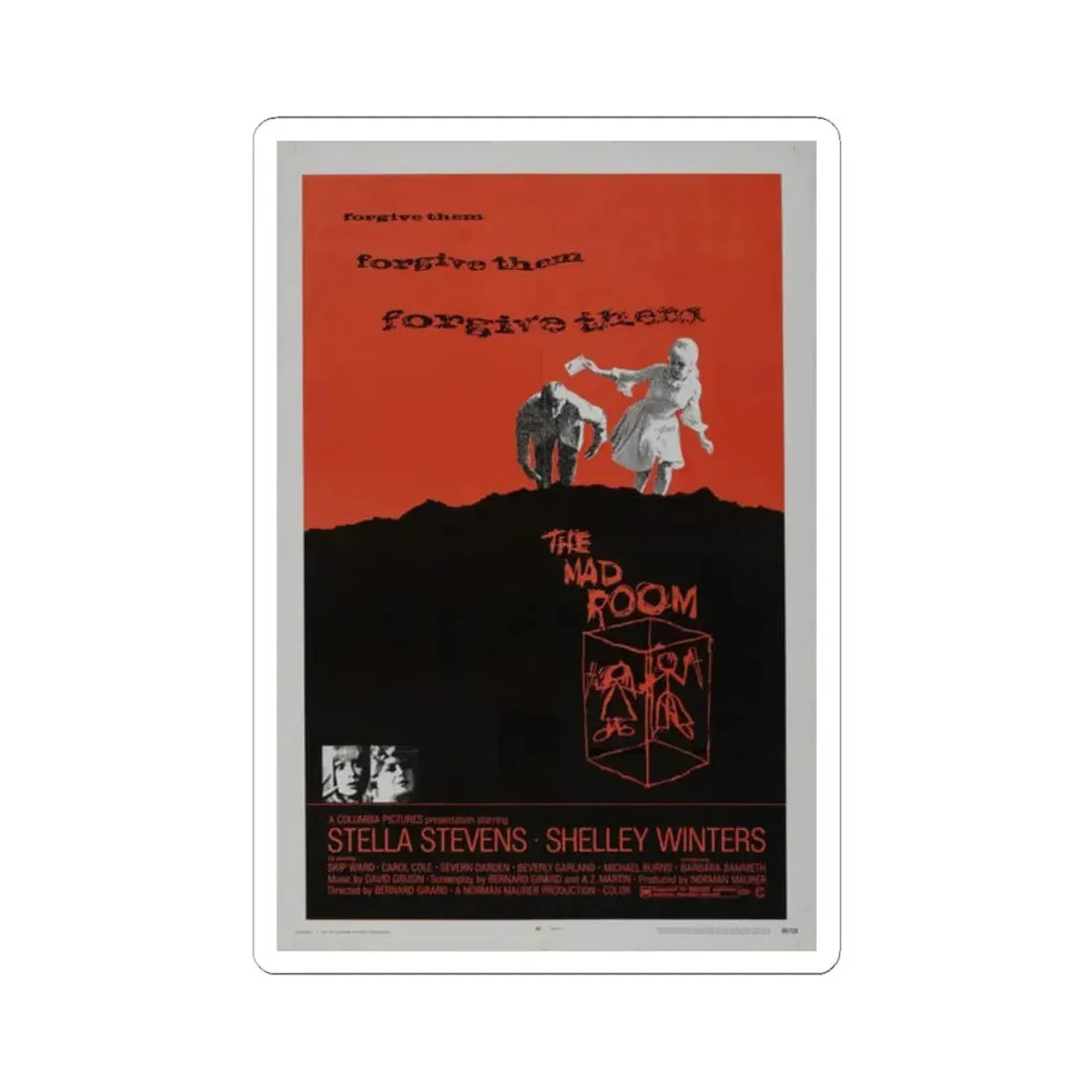 THE MAD ROOM 1969 Movie Poster - STICKER Vinyl Kiss-Cut Decal 2 Inch White - The Sticker Space