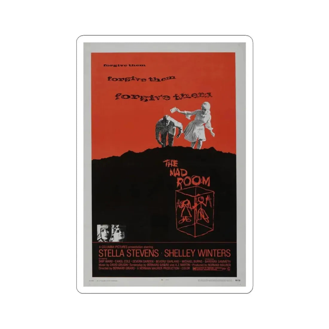 THE MAD ROOM 1969 Movie Poster - STICKER Vinyl Kiss-Cut Decal 3 Inch White - The Sticker Space
