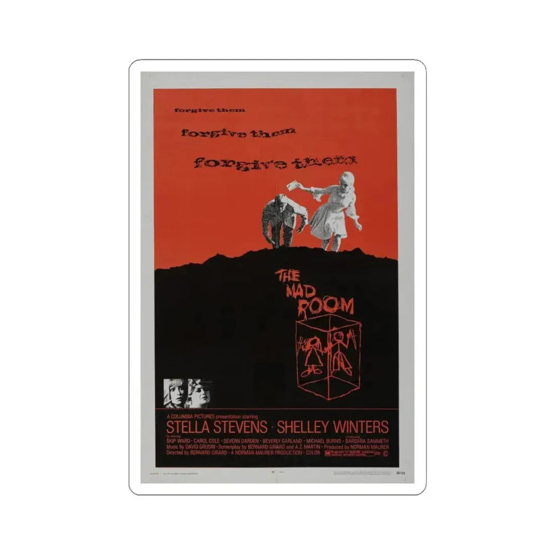 THE MAD ROOM 1969 Movie Poster - STICKER Vinyl Kiss-Cut Decal 4 Inch White - The Sticker Space