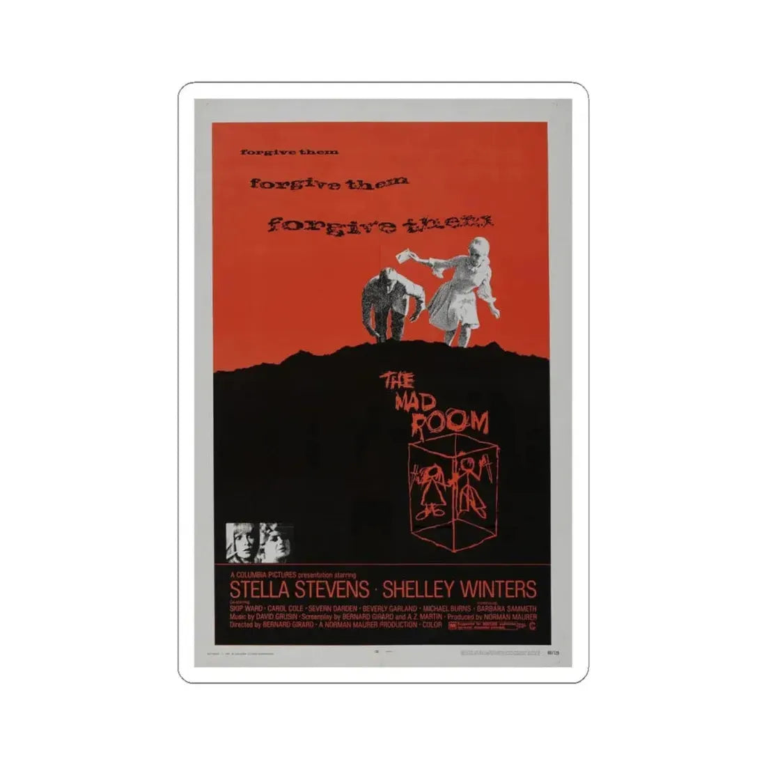THE MAD ROOM 1969 Movie Poster - STICKER Vinyl Kiss-Cut Decal 6 Inch White - The Sticker Space