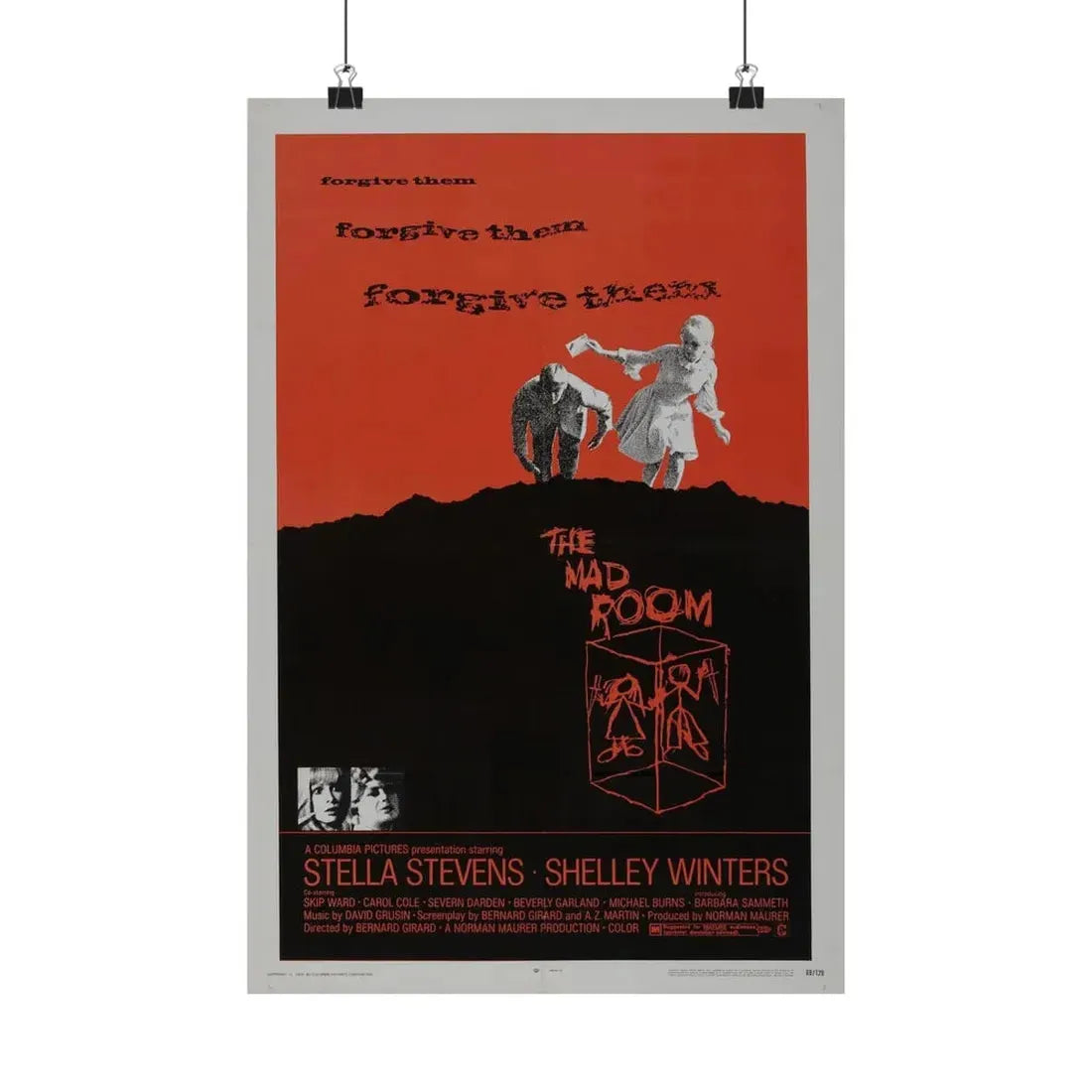 THE MAD ROOM 1969 - Paper Movie Poster 12″ x 18″ Matte - The Sticker Space