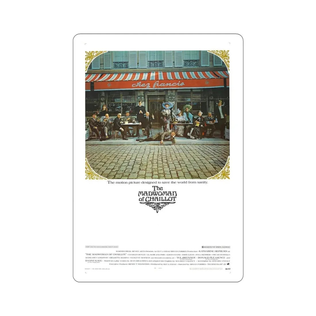 The Madwoman of Chaillot 1969 Movie Poster STICKER Vinyl Die-Cut Decal 4 Inch - The Sticker Space