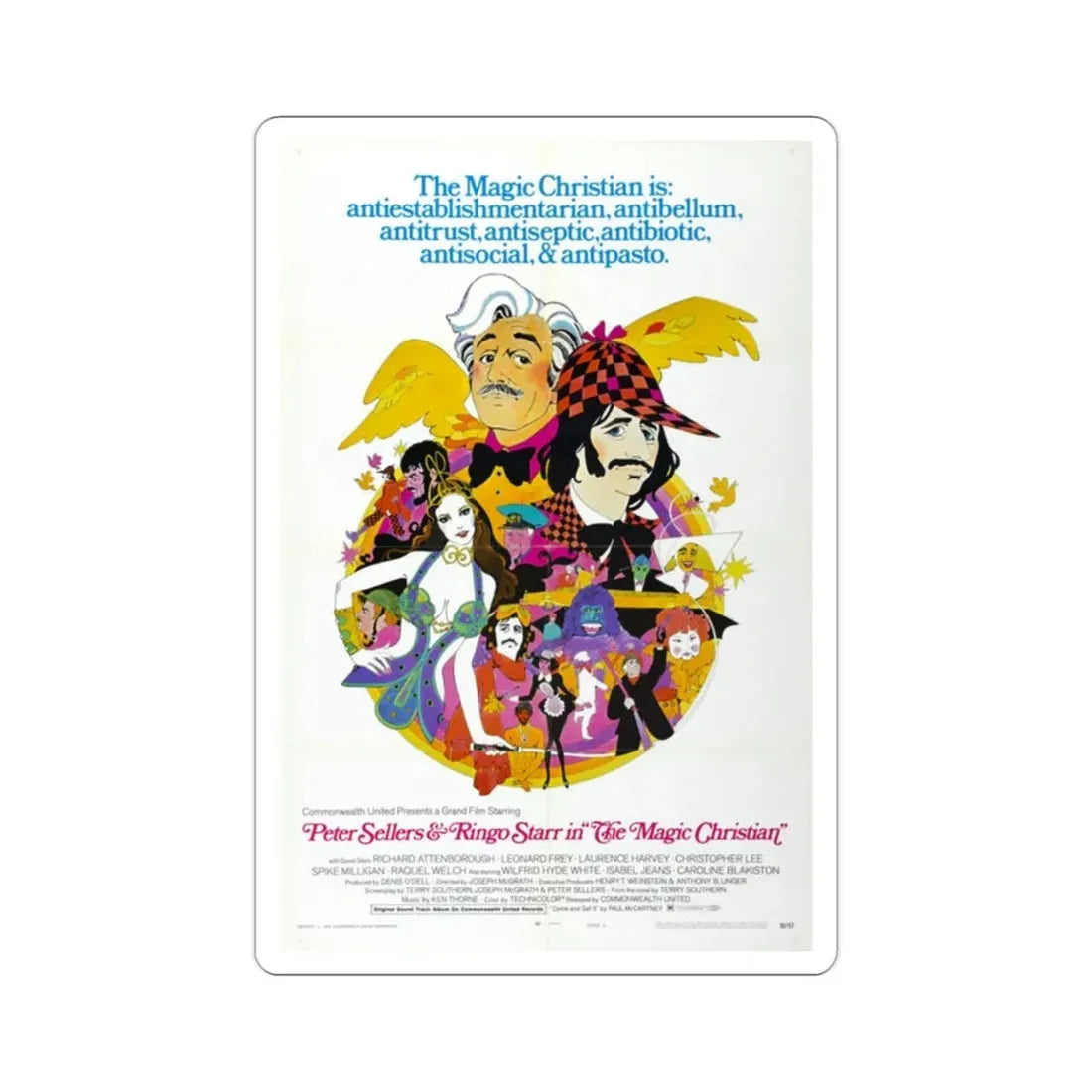 The Magic Christian 1970 Movie Poster STICKER Vinyl Die-Cut Decal 2 Inch - The Sticker Space