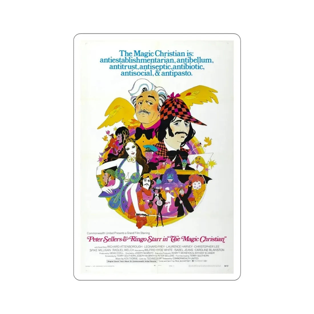 The Magic Christian 1970 Movie Poster STICKER Vinyl Die-Cut Decal 6 Inch - The Sticker Space