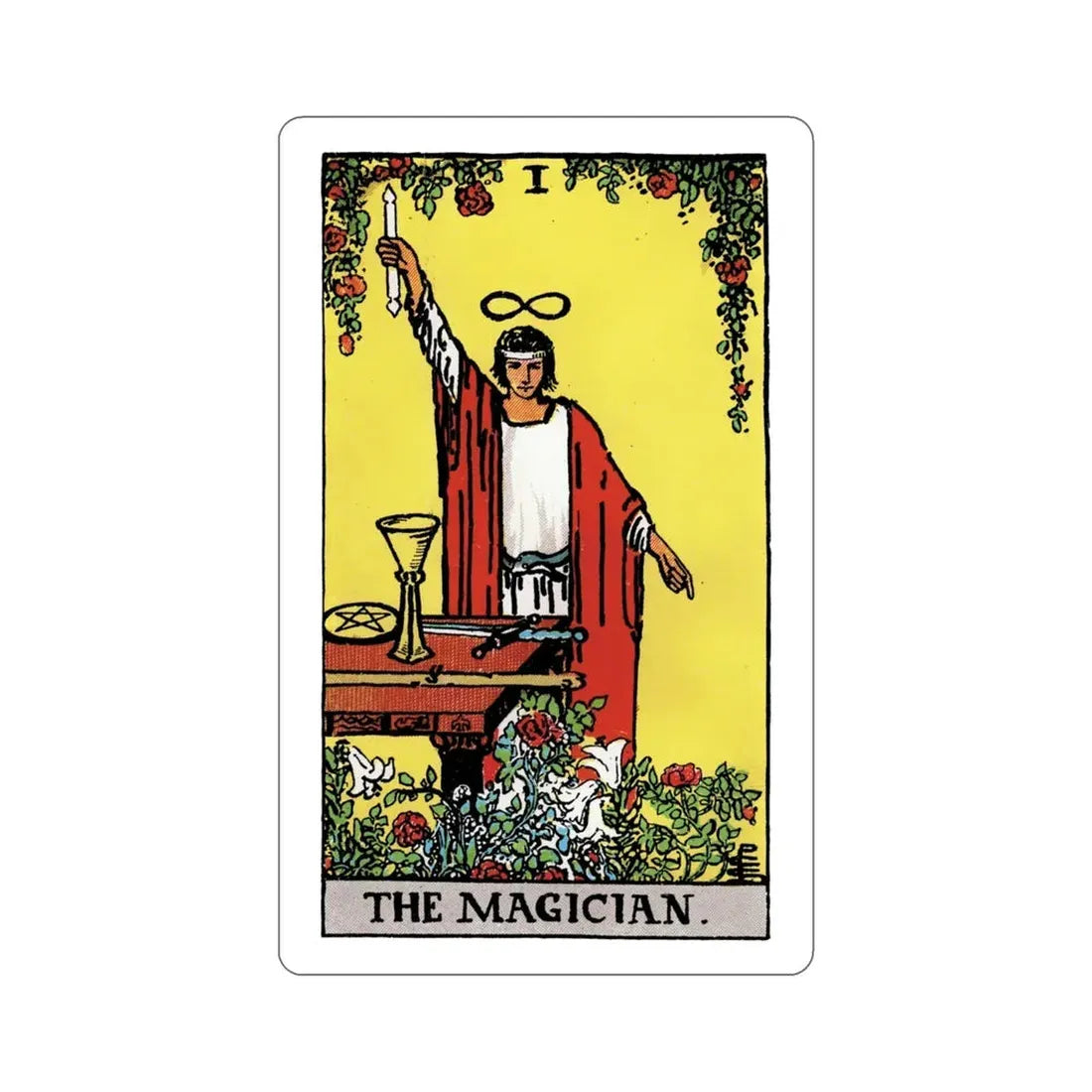 The Magician (Rider Waite Tarot Deck) STICKER Vinyl Die-Cut Decal 4 Inch - The Sticker Space
