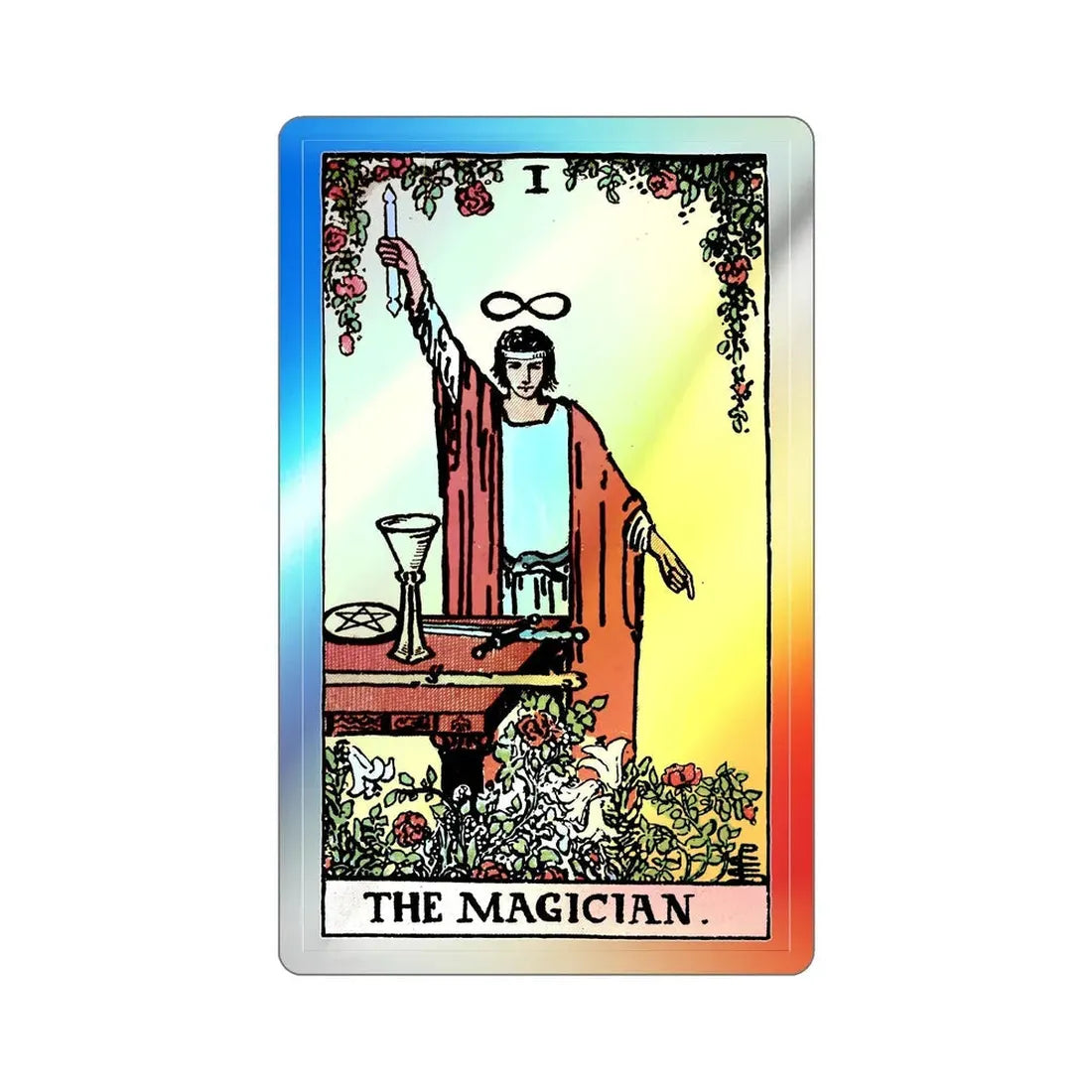 The Magician (Tarot Card) Holographic STICKER Die-Cut Vinyl Decal 5 Inch Holographic - The Sticker Space