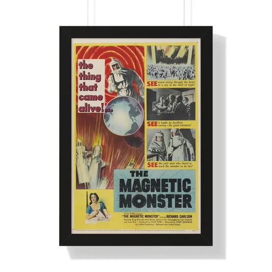 THE MAGNETIC MONSTER 1953 - Framed Movie Poster 16″ x 24″ Black - The Sticker Space