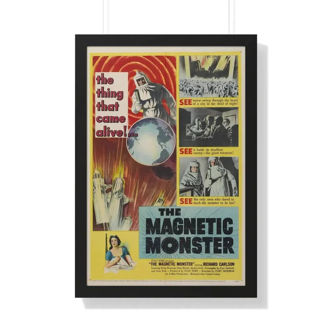 THE MAGNETIC MONSTER 1953 - Framed Movie Poster 20" x 30" Black - The Sticker Space