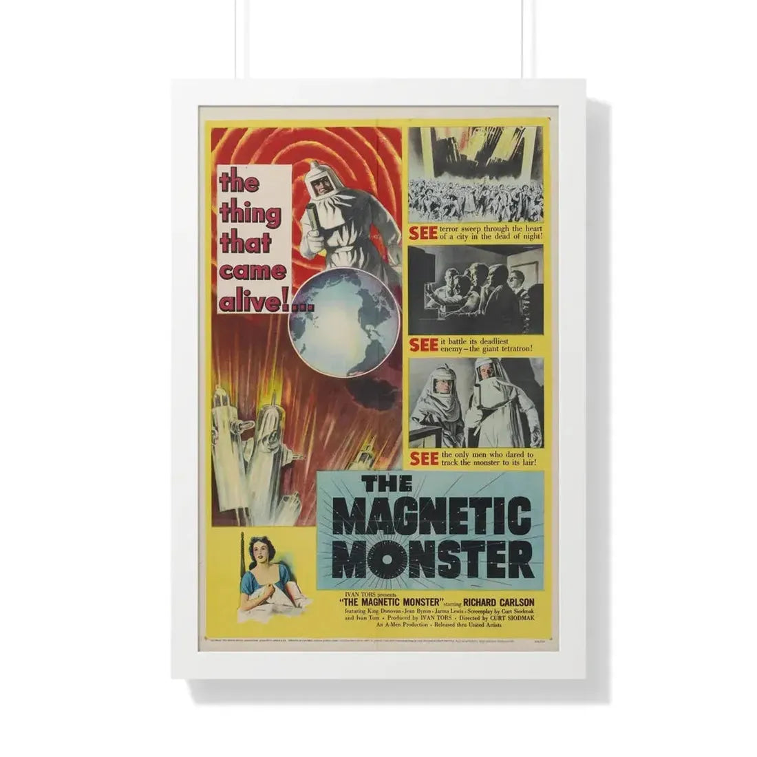 THE MAGNETIC MONSTER 1953 - Framed Movie Poster 20" x 30" White - The Sticker Space