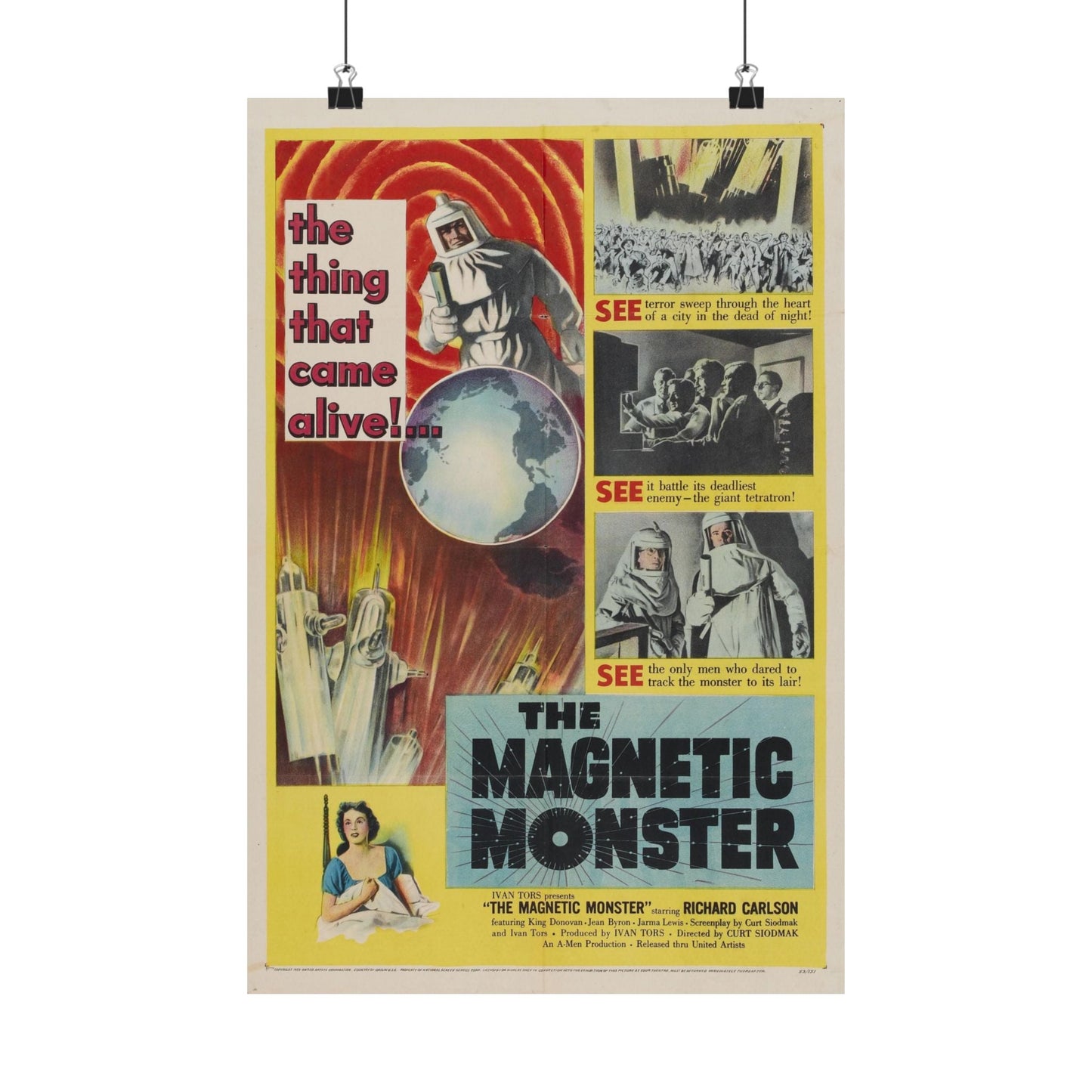 THE MAGNETIC MONSTER 1953 - Paper Movie Poster-12″ x 18″-The Sticker Space