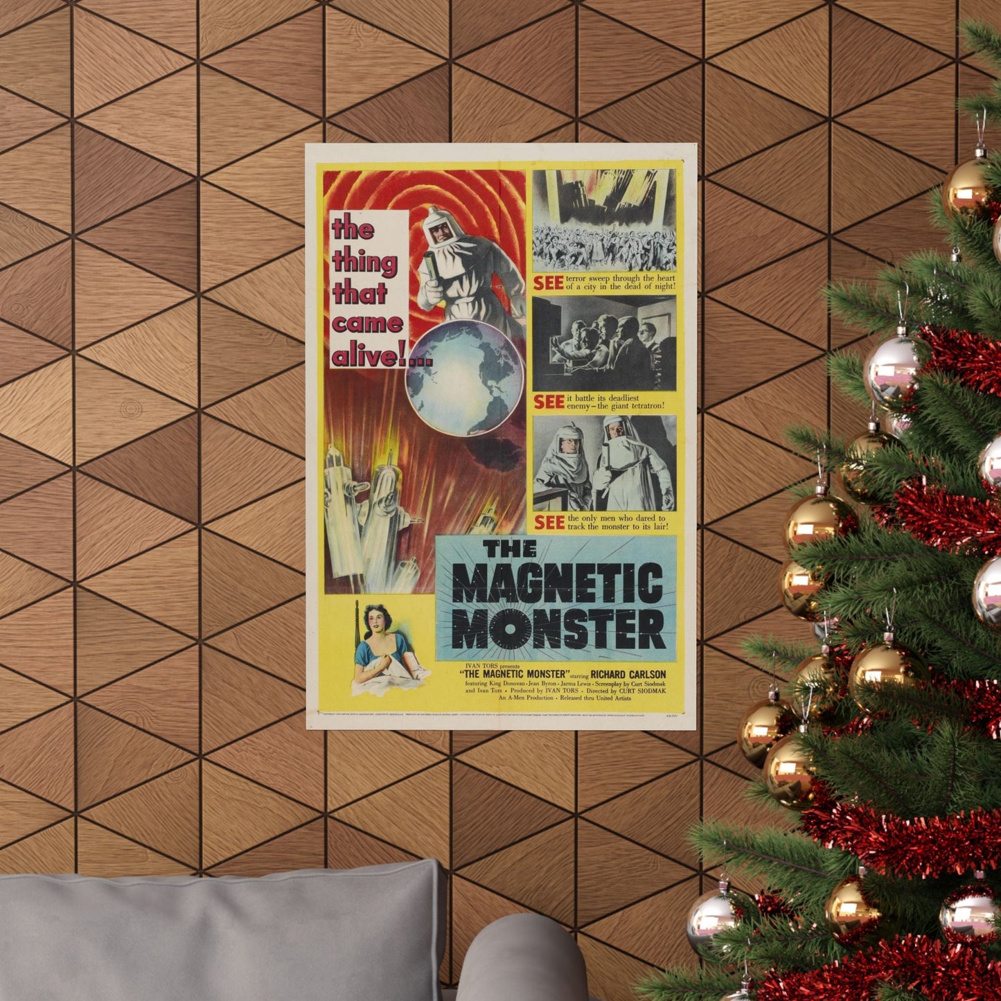 THE MAGNETIC MONSTER 1953 - Paper Movie Poster-The Sticker Space