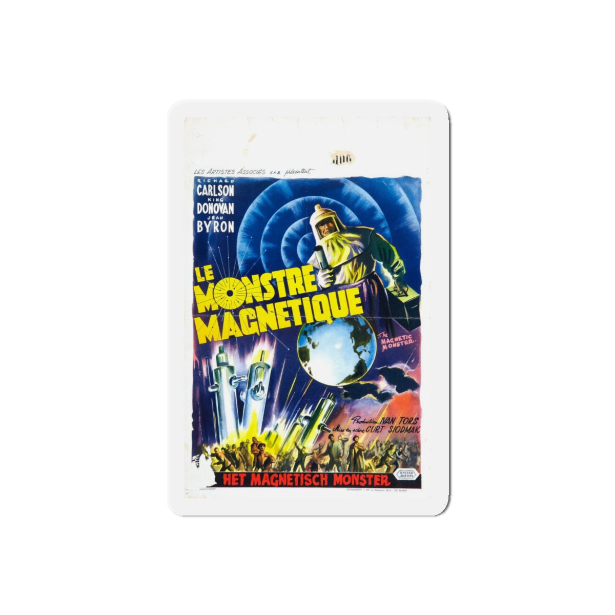 THE MAGNETIC MONSTER (BELGIAN) 1953 Movie Poster - Refrigerator Magnet-5" x 5"-The Sticker Space