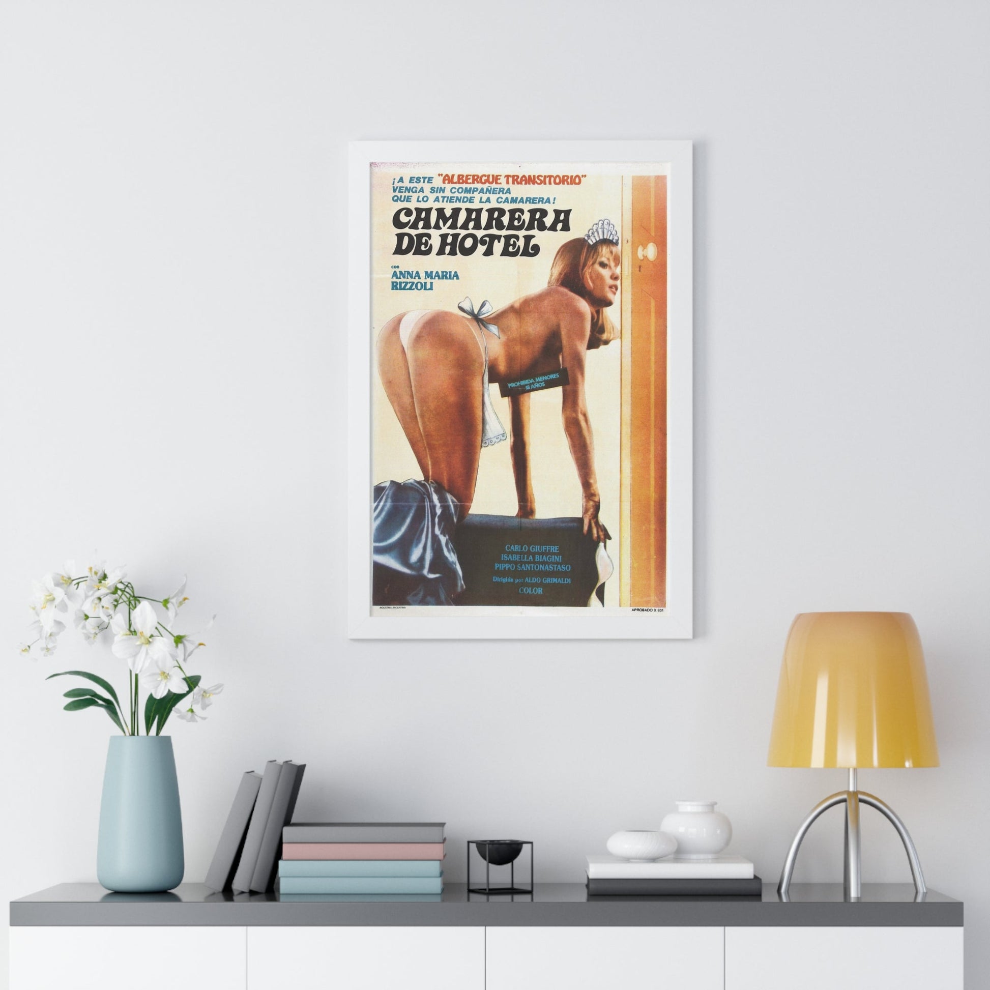 THE MAID SEDUCES LODGERS (Camarera de hotel) 1980 - Framed Movie Poster-The Sticker Space