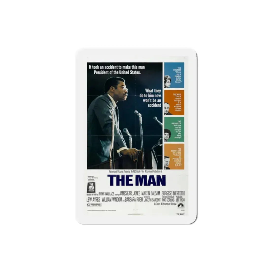 The Man 1972 Movie Poster Refrigerator Magnet 2 Inch - The Sticker Space