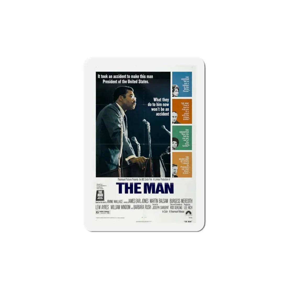 The Man 1972 Movie Poster Refrigerator Magnet 4 Inch - The Sticker Space