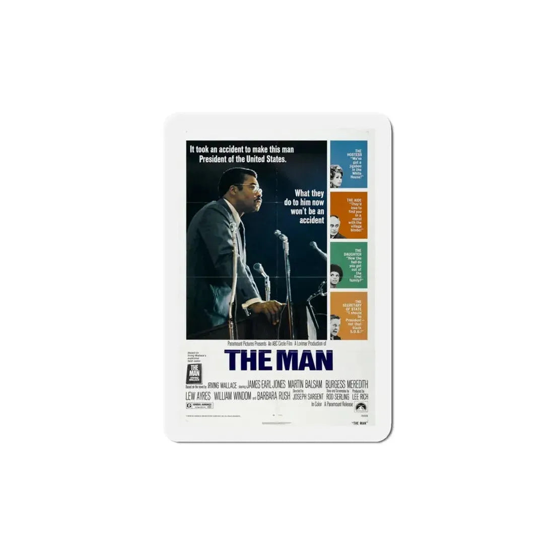 The Man 1972 Movie Poster Refrigerator Magnet 5 Inch - The Sticker Space