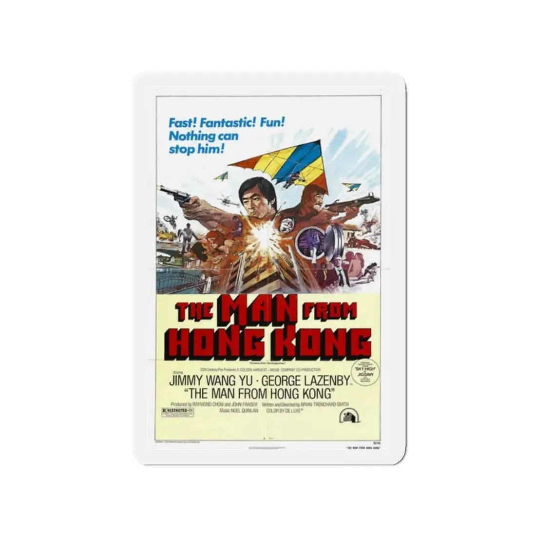 THE MAN FROM HONG KONG 1975 Movie Poster - Refrigerator Magnet 2 Inch Die-Cut - The Sticker Space