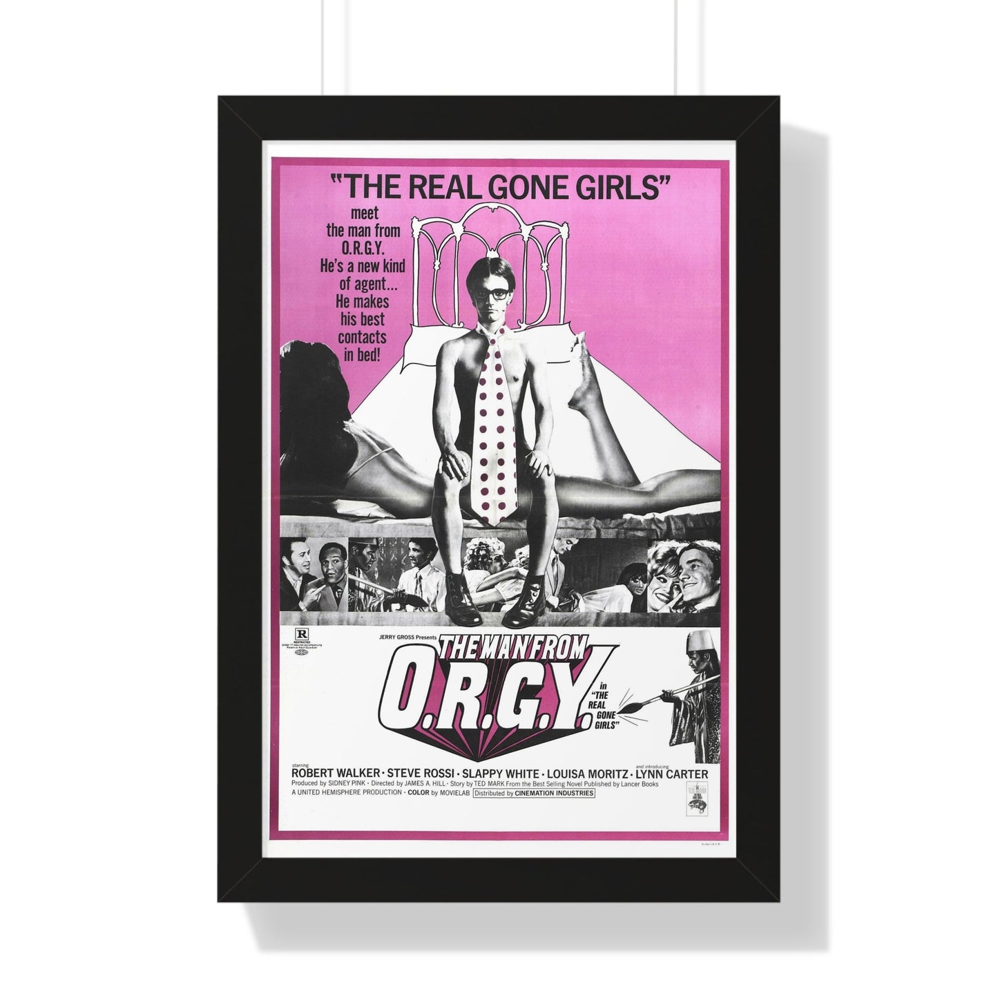 THE MAN FROM O.R.G.Y. 1970 - Framed Movie Poster-16″ x 24″-The Sticker Space