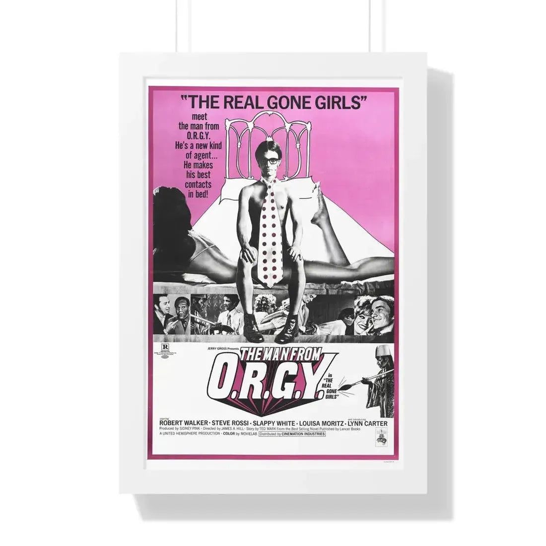 THE MAN FROM O.R.G.Y. 1970 - Framed Movie Poster 16″ x 24″ White - The Sticker Space