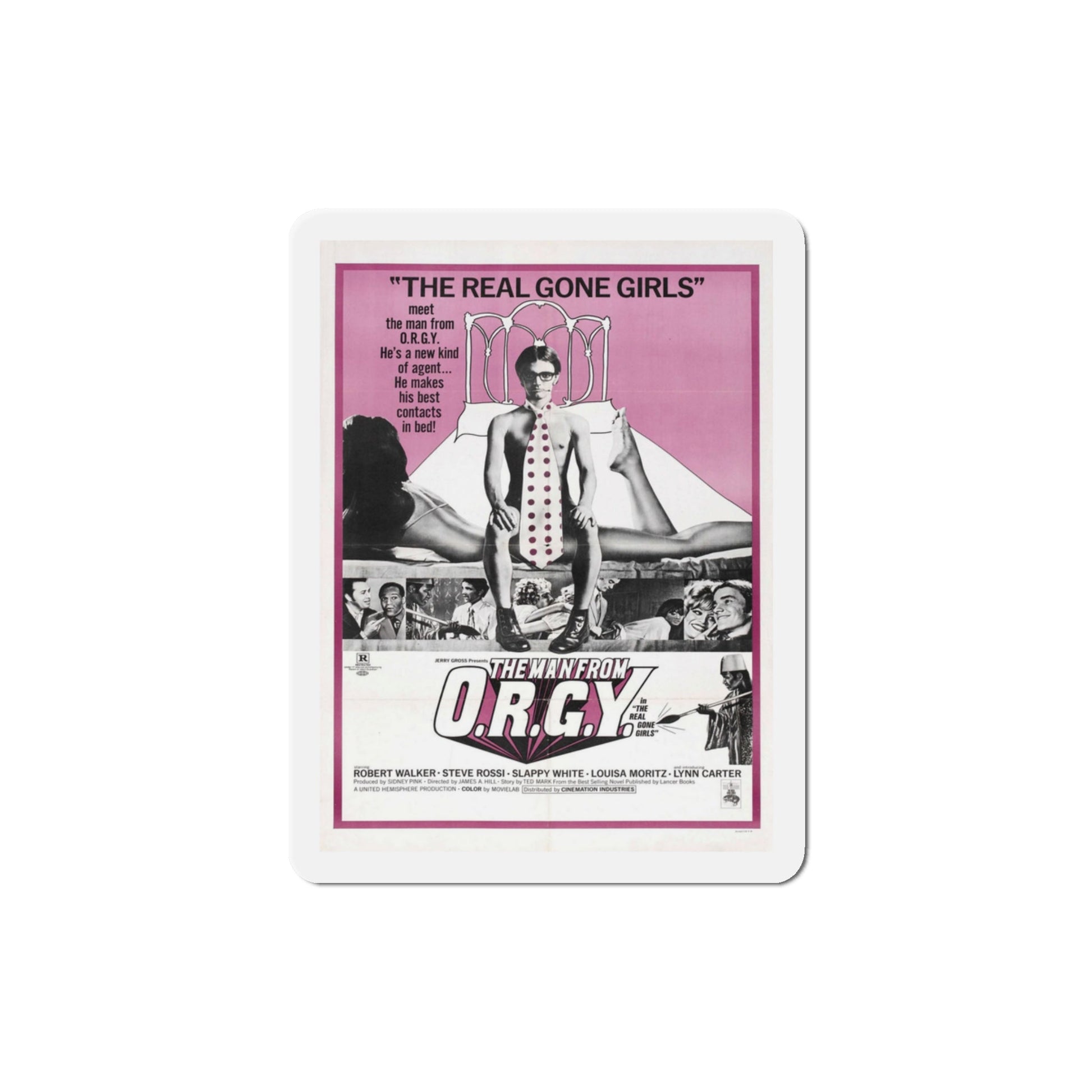 The Man from ORGY 1970 Movie Poster Die-Cut Magnet-3" x 3"-The Sticker Space
