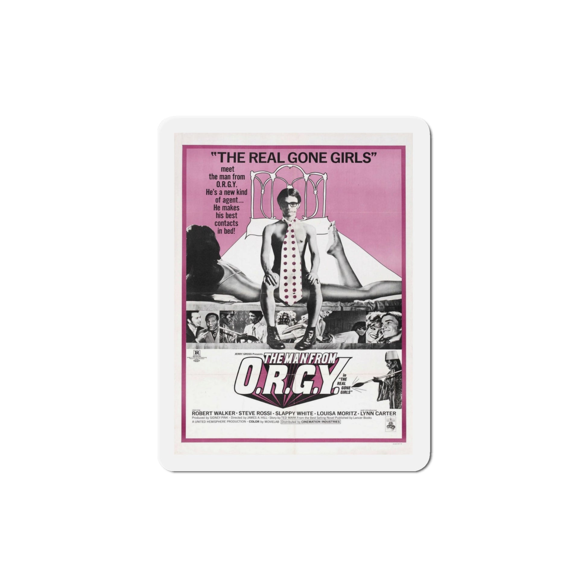 The Man from ORGY 1970 Movie Poster Die-Cut Magnet-4" x 4"-The Sticker Space
