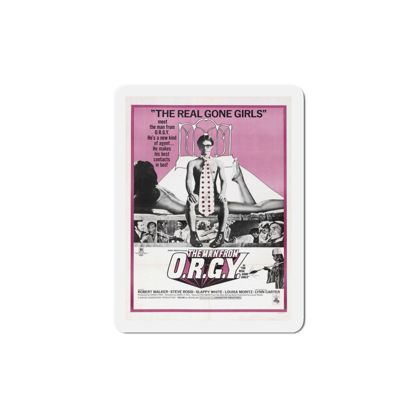The Man from ORGY 1970 Movie Poster Die-Cut Magnet-5" x 5"-The Sticker Space