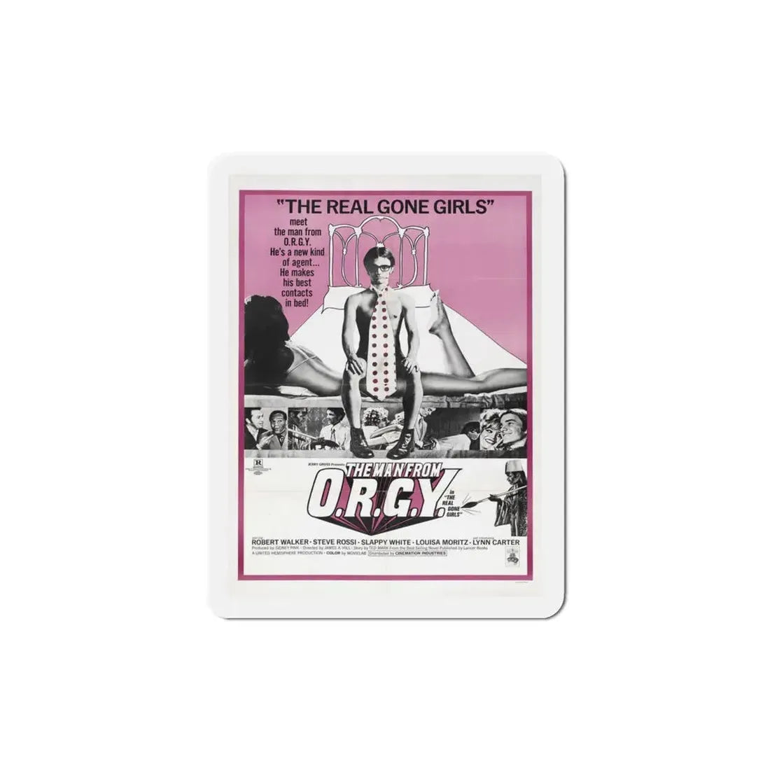 The Man from ORGY 1970 Movie Poster Refrigerator Magnet 4 Inch - The Sticker Space