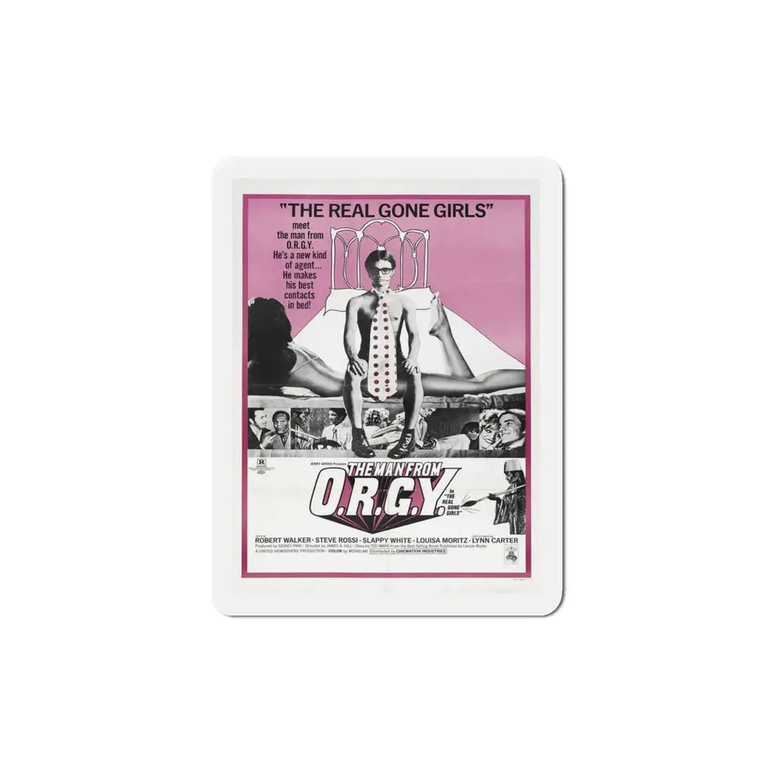The Man from ORGY 1970 Movie Poster Refrigerator Magnet 5 Inch - The Sticker Space