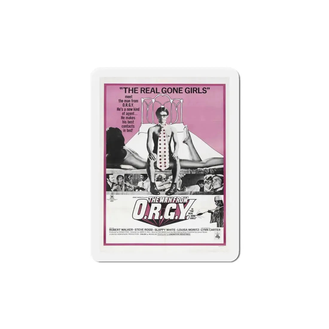 The Man from ORGY 1970 Movie Poster Refrigerator Magnet 6 Inch - The Sticker Space