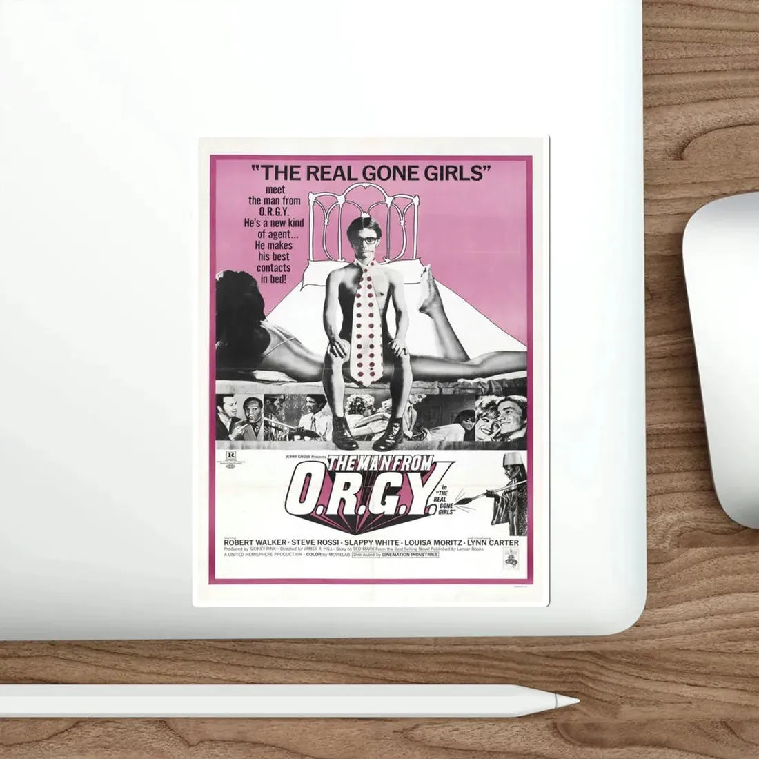 The Man from ORGY 1970 Movie Poster STICKER Vinyl Die-Cut Decal - The Sticker Space
