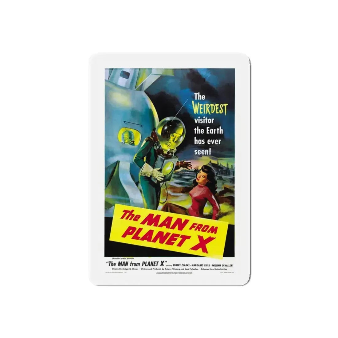 THE MAN FROM PLANET X 1951 Movie Poster - Refrigerator Magnet 4 Inch Die-Cut - The Sticker Space