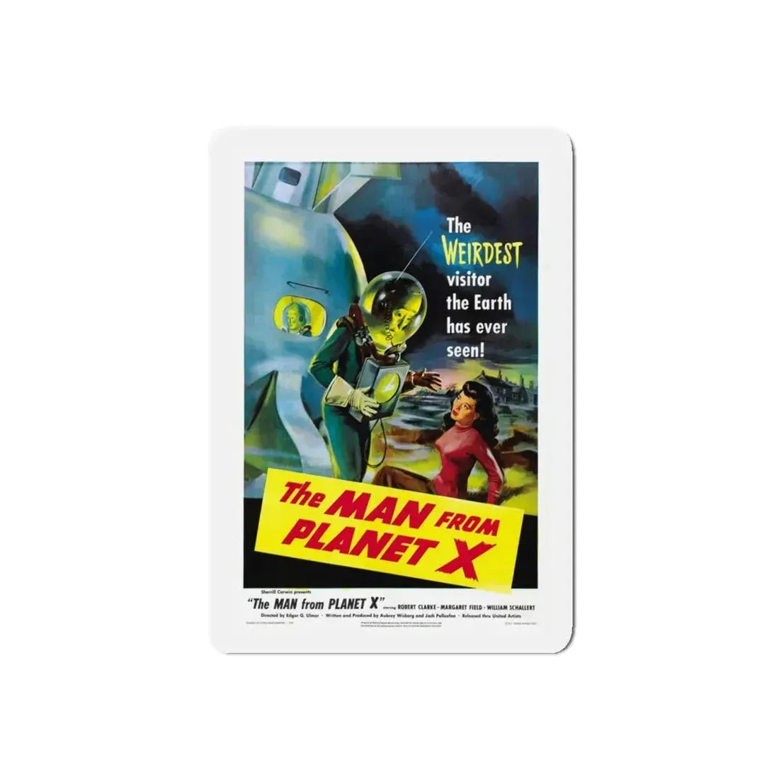 THE MAN FROM PLANET X 1951 Movie Poster - Refrigerator Magnet 5 Inch Die-Cut - The Sticker Space