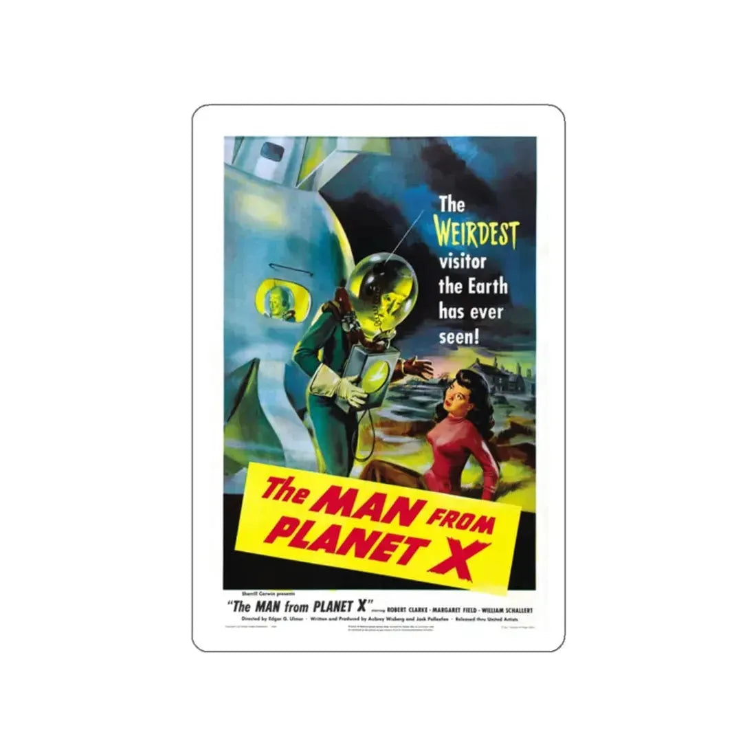 THE MAN FROM PLANET X 1951 Movie Poster STICKER Vinyl Die-Cut Decal 2 Inch - The Sticker Space