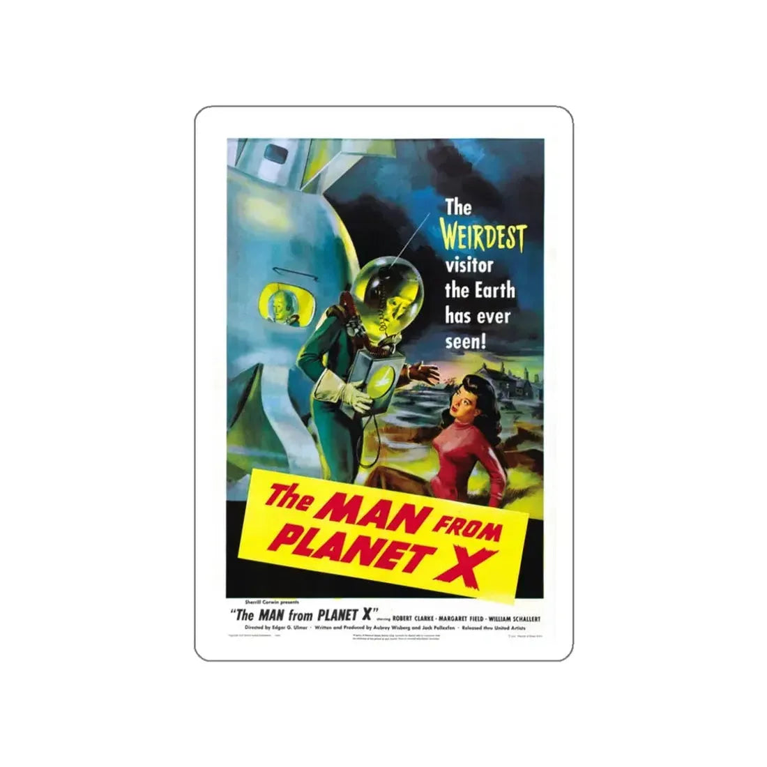 THE MAN FROM PLANET X 1951 Movie Poster STICKER Vinyl Die-Cut Decal 3 Inch - The Sticker Space