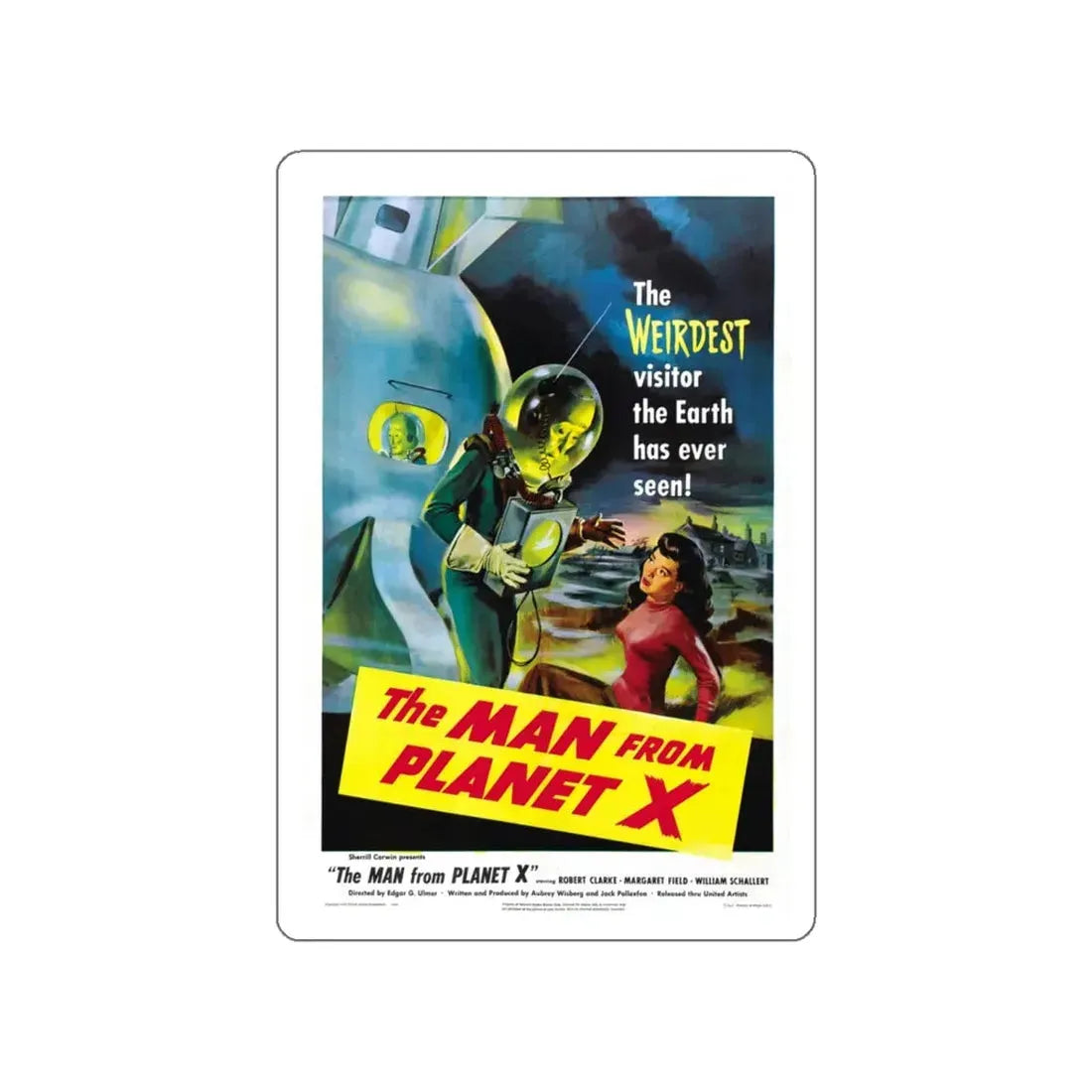THE MAN FROM PLANET X 1951 Movie Poster STICKER Vinyl Die-Cut Decal 4 Inch - The Sticker Space