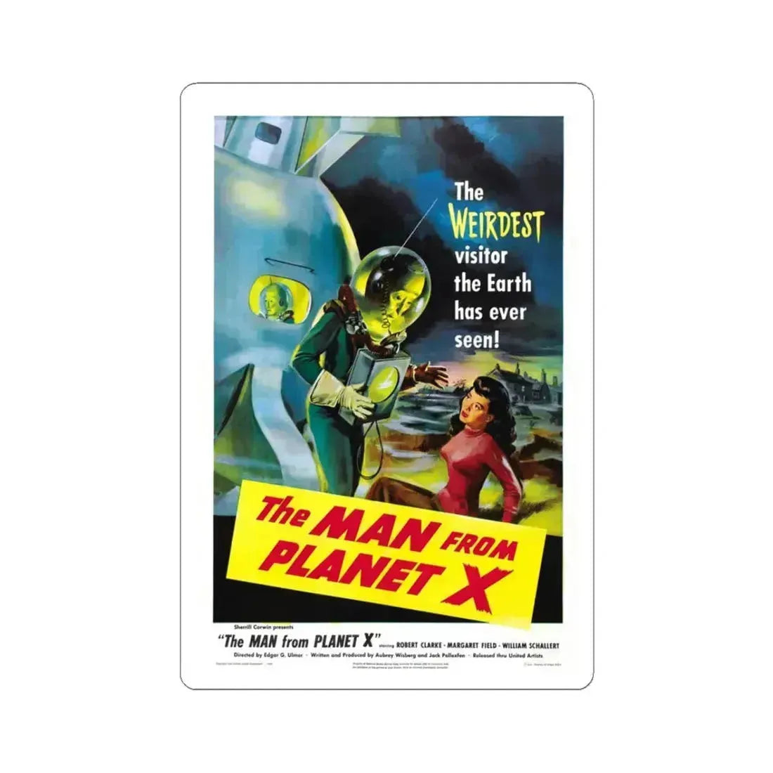 THE MAN FROM PLANET X 1951 Movie Poster - STICKER Vinyl Kiss-Cut Decal 3 Inch White - The Sticker Space