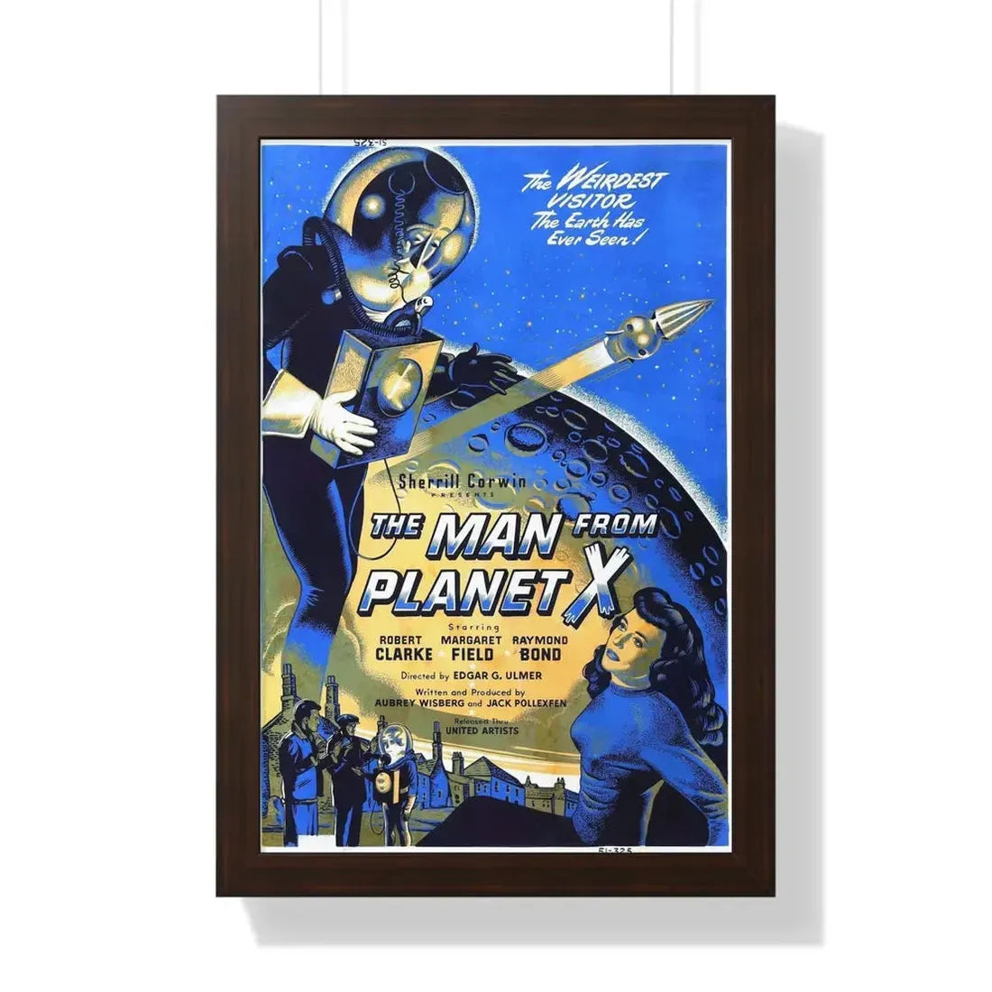 THE MAN FROM PLANET X (2) 1951 - Framed Movie Poster 16″ x 24″ Walnut - The Sticker Space