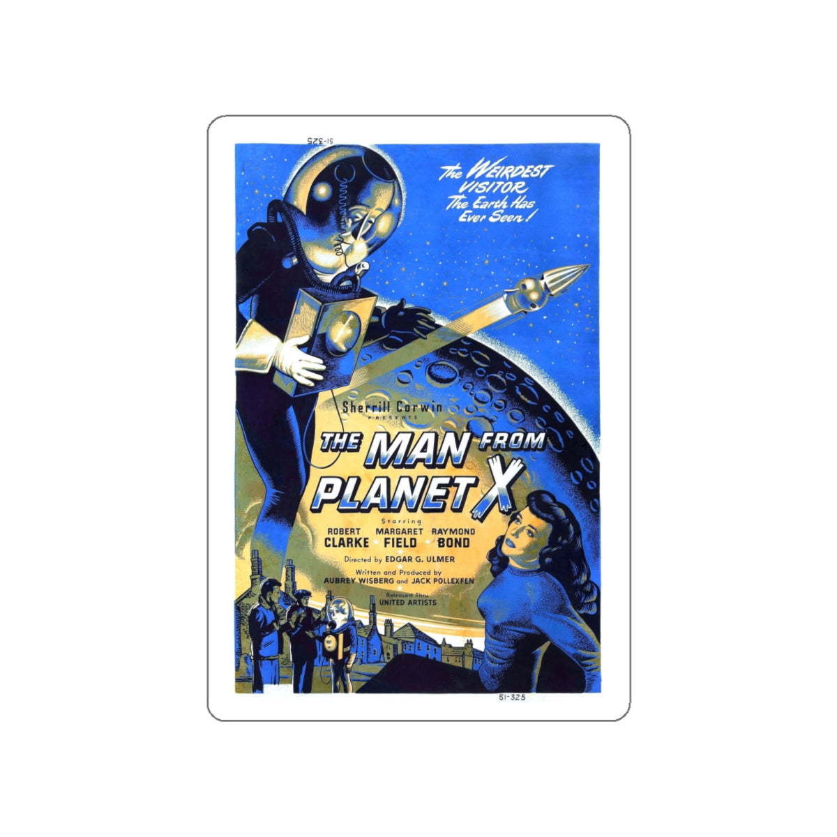 THE MAN FROM PLANET X (2) 1951 Movie Poster STICKER Vinyl Die-Cut Decal-White-The Sticker Space