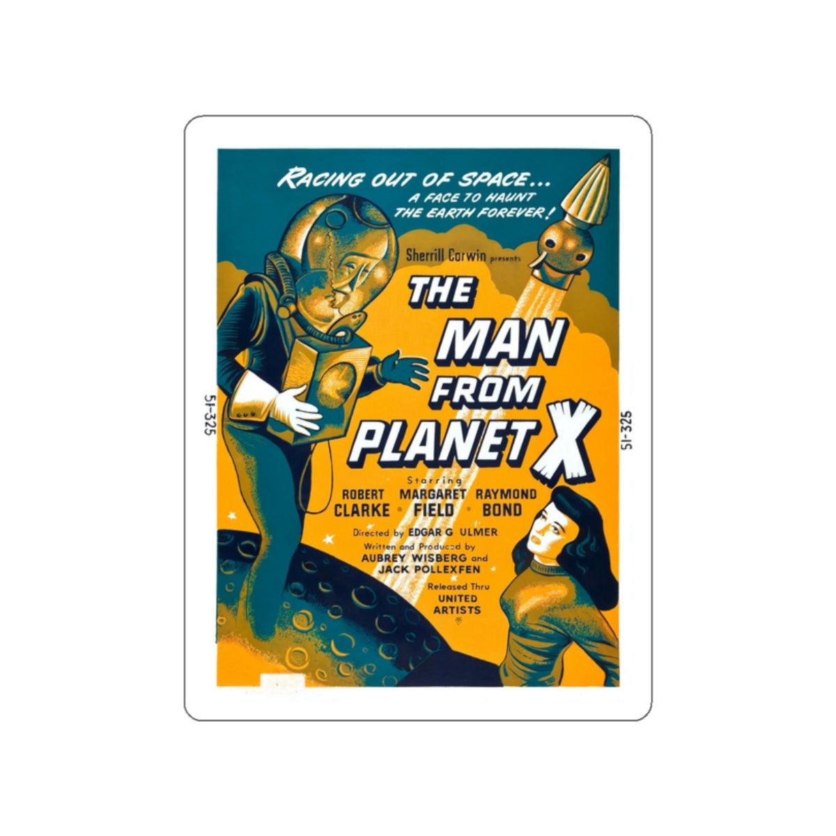 THE MAN FROM PLANET X (3) 1951 Movie Poster STICKER Vinyl Die-Cut Decal-White-The Sticker Space