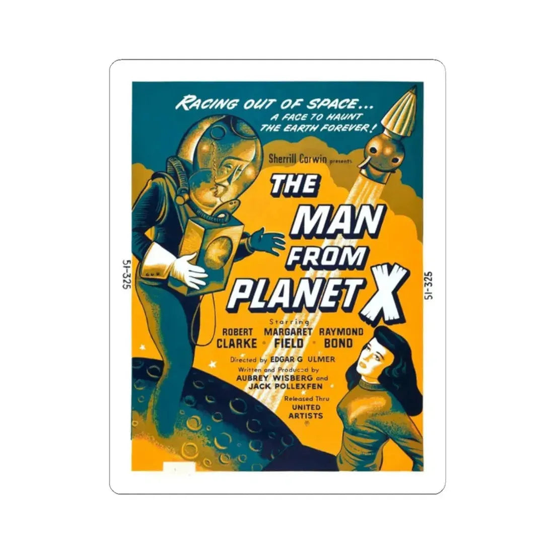 THE MAN FROM PLANET X (3) 1951 Movie Poster - STICKER Vinyl Kiss-Cut Decal 2 Inch White - The Sticker Space