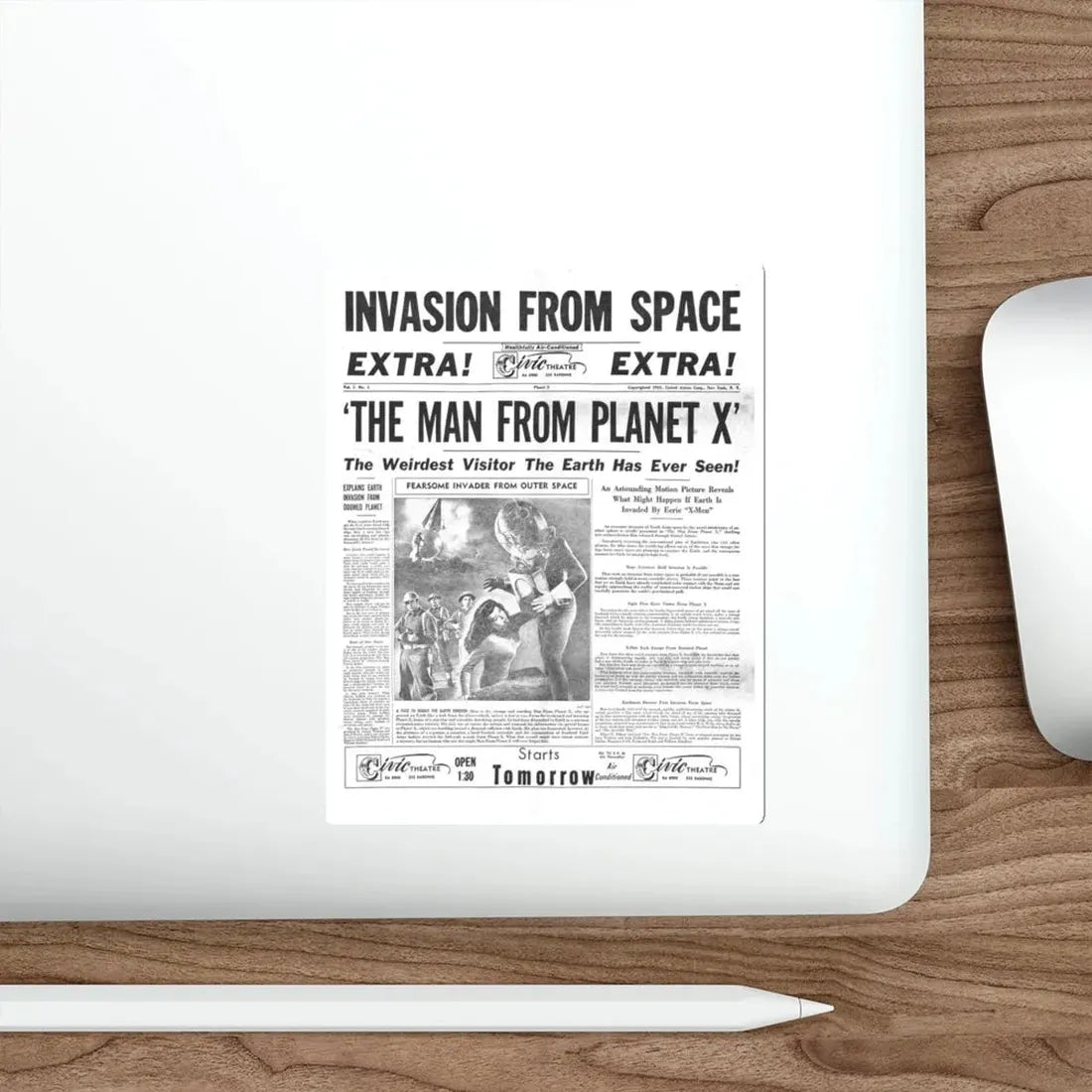 THE MAN FROM PLANET X (TEASER) 1951 Movie Poster STICKER Vinyl Die-Cut Decal - The Sticker Space