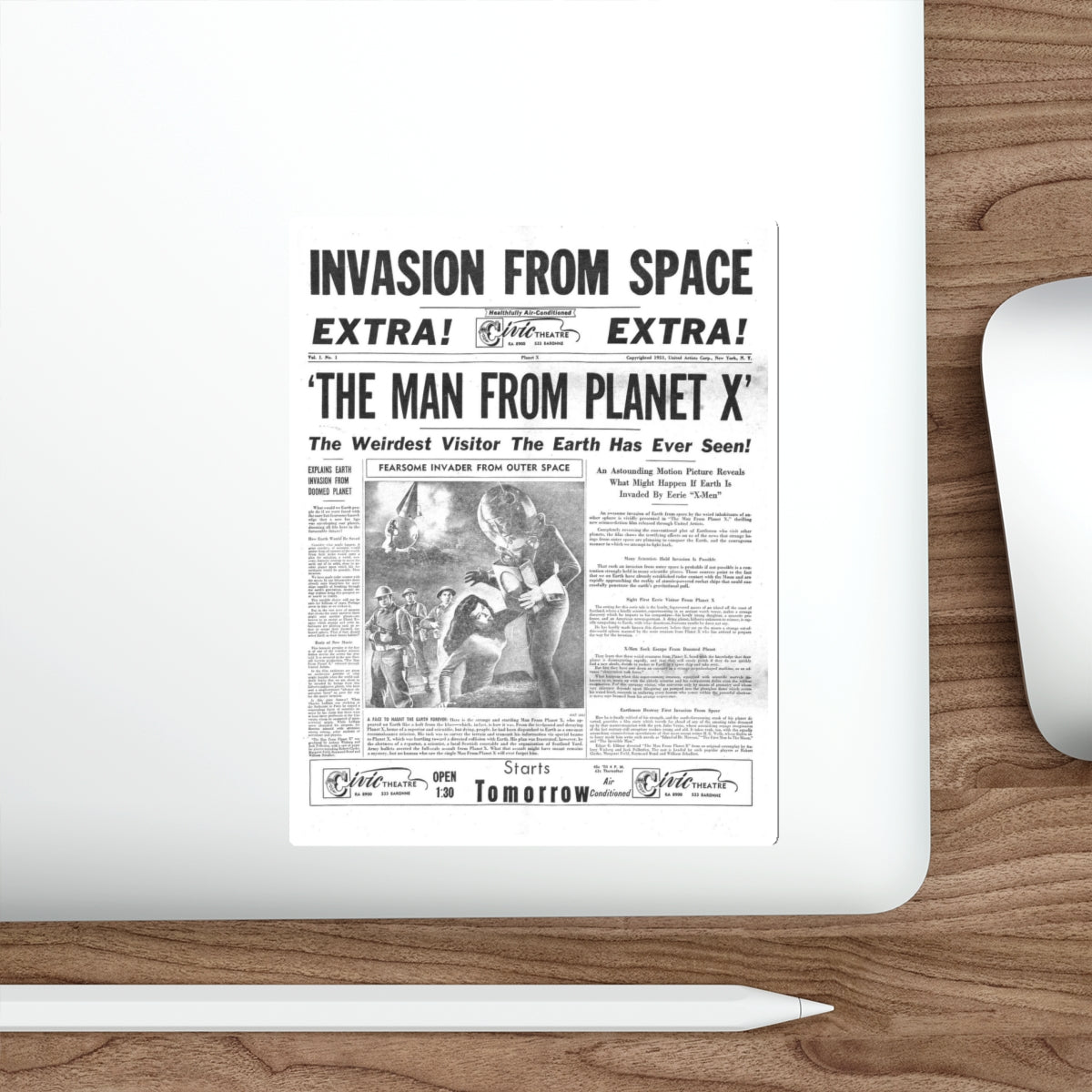 THE MAN FROM PLANET X (TEASER) 1951 Movie Poster STICKER Vinyl Die-Cut Decal-The Sticker Space