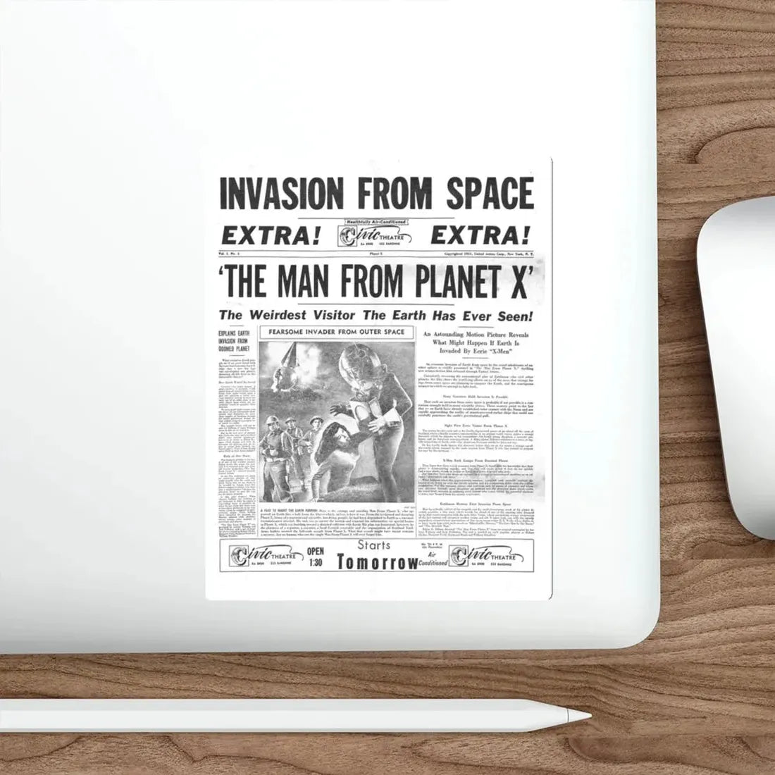 THE MAN FROM PLANET X (TEASER) 1951 Movie Poster STICKER Vinyl Die-Cut Decal - The Sticker Space