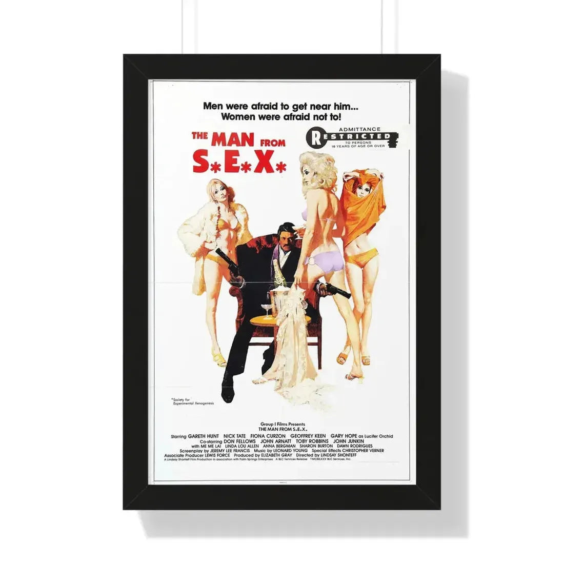 THE MAN FROM SEX 1979 - Framed Movie Poster 16″ x 24″ Black - The Sticker Space