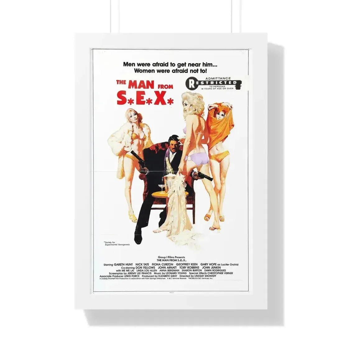 THE MAN FROM SEX 1979 - Framed Movie Poster 16″ x 24″ White - The Sticker Space