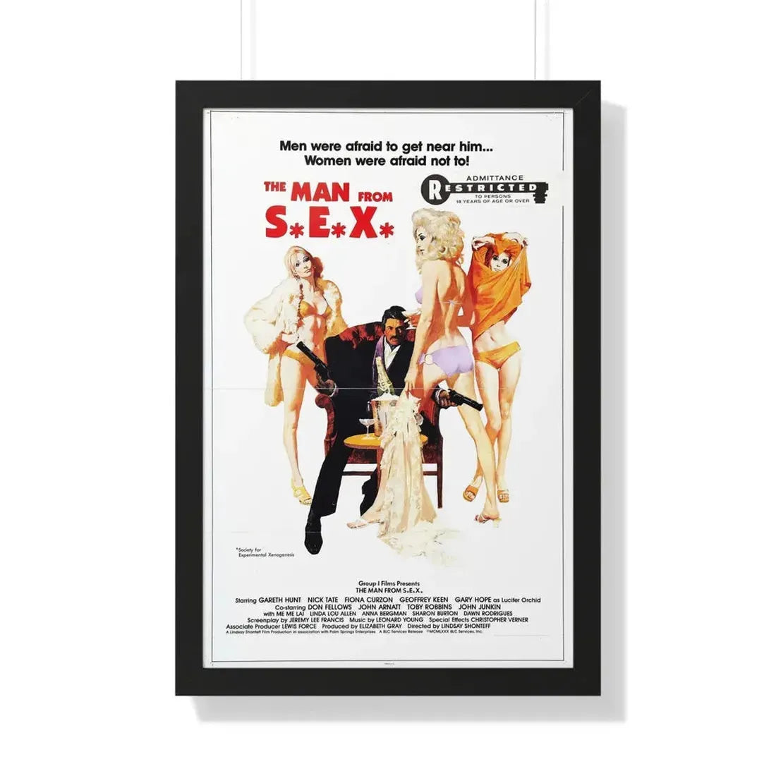 THE MAN FROM SEX 1979 - Framed Movie Poster 20" x 30" Black - The Sticker Space
