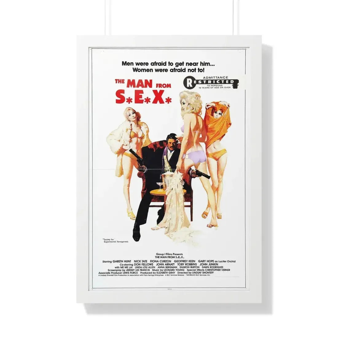 THE MAN FROM SEX 1979 - Framed Movie Poster 20" x 30" White - The Sticker Space
