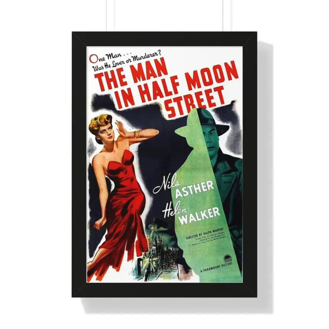 THE MAN IN HALF MOON STREET 1945 - Framed Movie Poster 16″ x 24″ Black - The Sticker Space